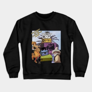 Sunset at the Dirge Hotel Collage Design Crewneck Sweatshirt